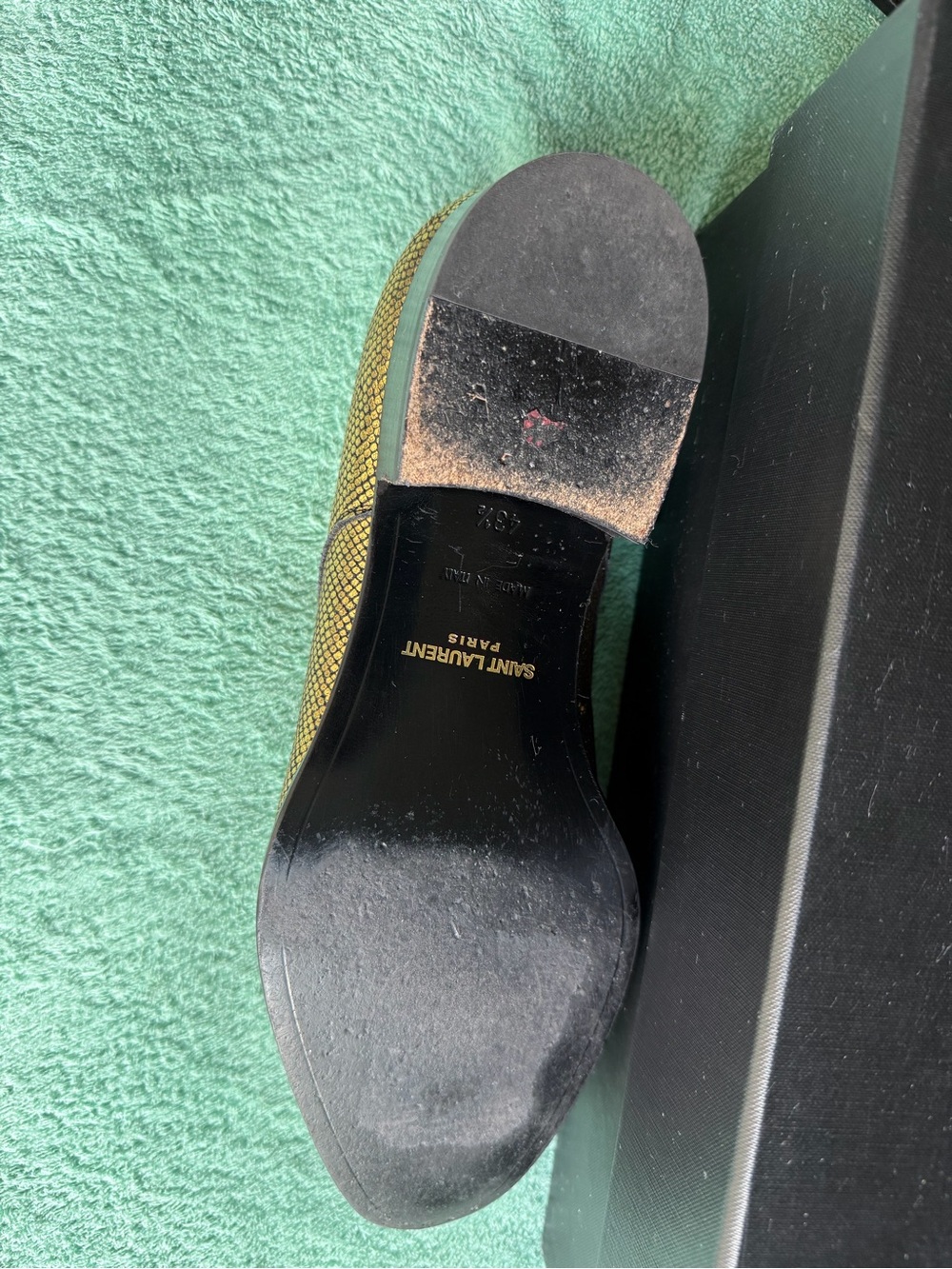Saint Laurent Gold Textured Lace-Up Derbys - Picture 5 of 5